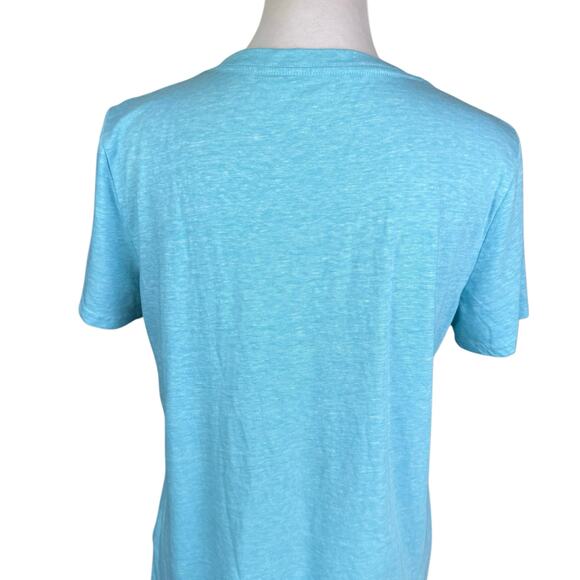 Lucky Brand This is My Fourth Sky Blue Soft Knit Short Sleeve Graphic July Tee - Picture 6 of 10